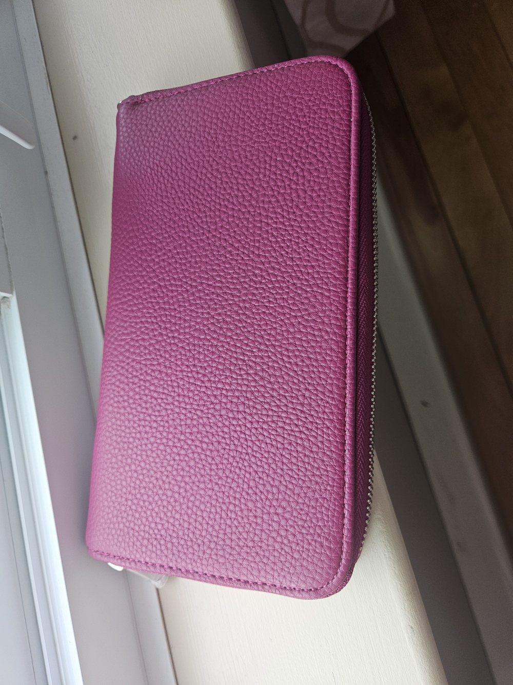 Women's Zip-Around Wallet in Raspberry Pink - Picture 2 of 3